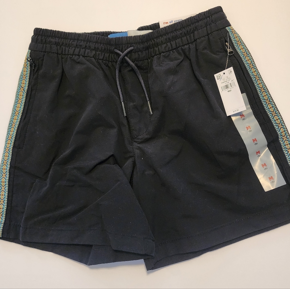 OLD NAVY - Black Shorts with Patterned Trim (NWT)